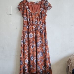 Madewell Blue and White Smocked Midi Sundress